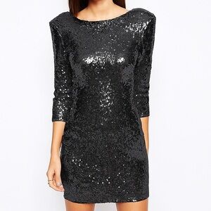 [Ali Ro] EUC Black Sequin Dress